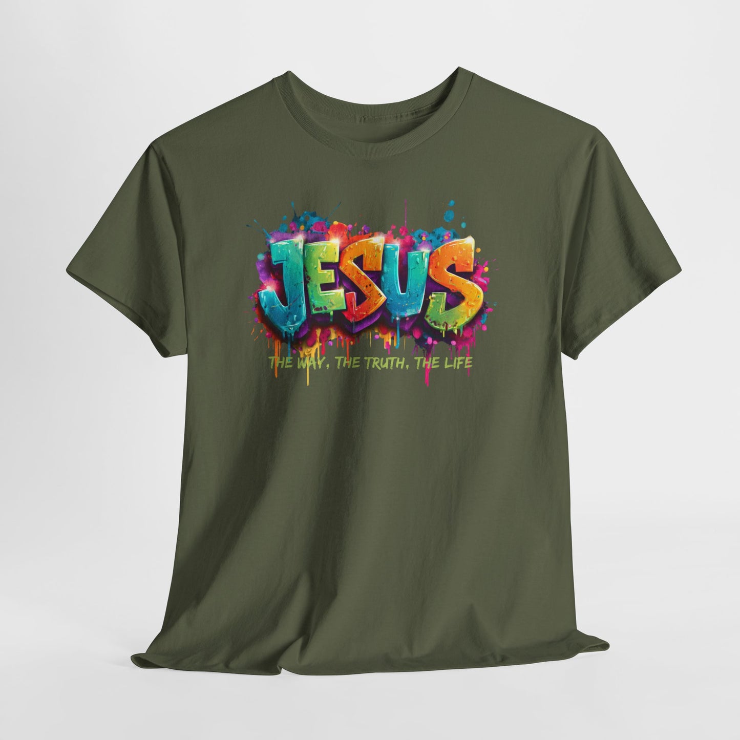 Jesus Graffiti T-Shirt – colorful faith urban streetwear (#01)