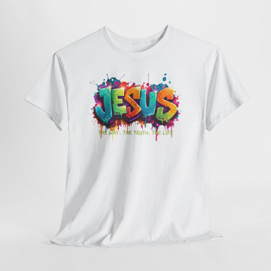 Jesus Graffiti T-Shirt – colorful faith urban streetwear (#01)